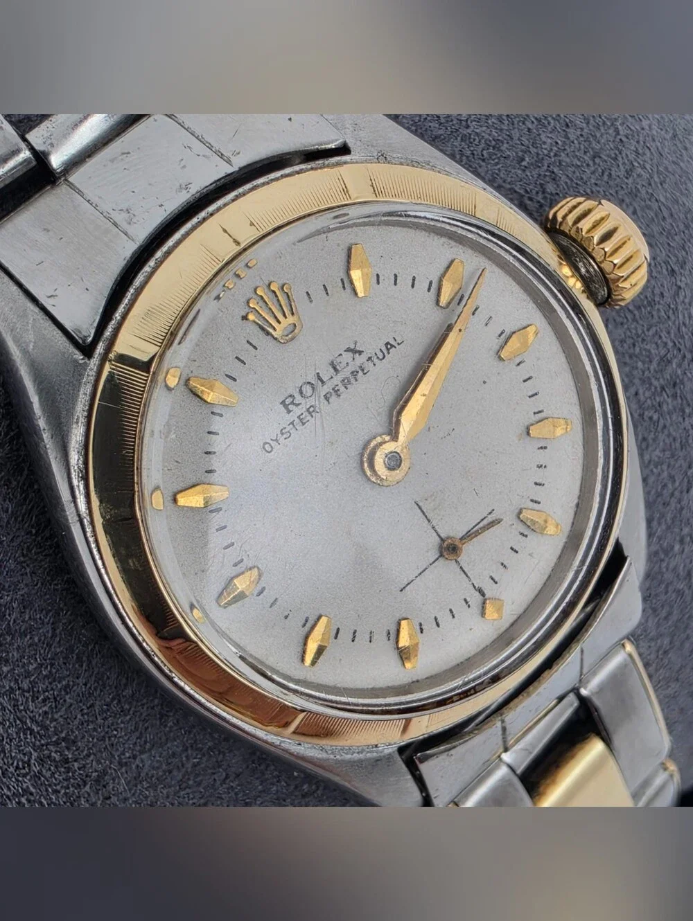 Vintage 1954 Rolex Oyster Perpetual Ladies Watch 6505 Stainless & 18k Gold + COA